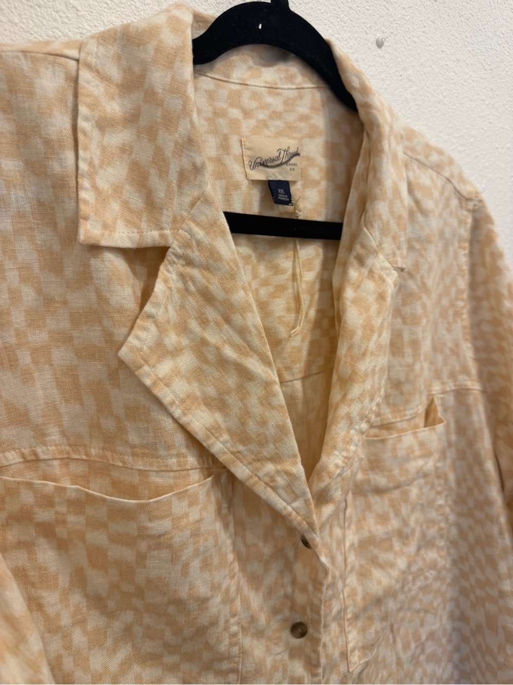 Universal Thread Cream and Peach Patterned Button-Up